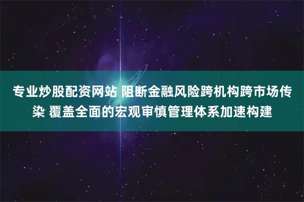 专业炒股配资网站 阻断金融风险跨机构跨市场传染 覆盖全面的宏观审慎管理体系加速构建